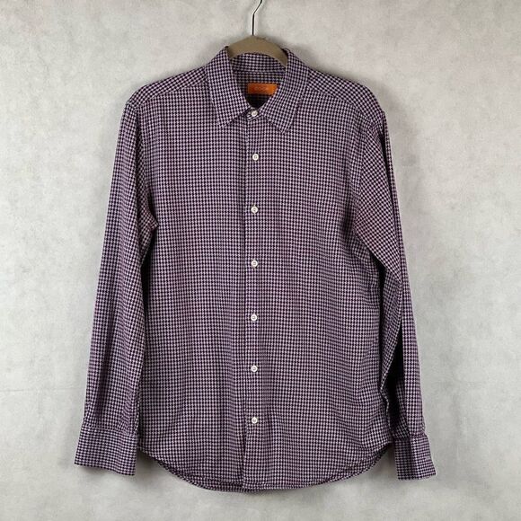 CO-OP SzM 100% Cotton Gray And Burgundy Button Up Shirt - Picture 1 of 7